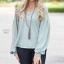 Medium Dusty Mint Flowy Waffle Top | S-L | Ultra-Soft Knit | Flowy Design | Versatile Style