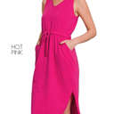 Small Hot Pink Everyday Dress | S-3XL | Premium Fabric | Easy to Dress Up or Down | Functional Pockets | Total Body Length Approx: 43"