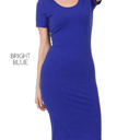 Small BrightBlue Midi Fitted Dress | S-XL | Versatile | Day-to-Night | Comfortable Stretch