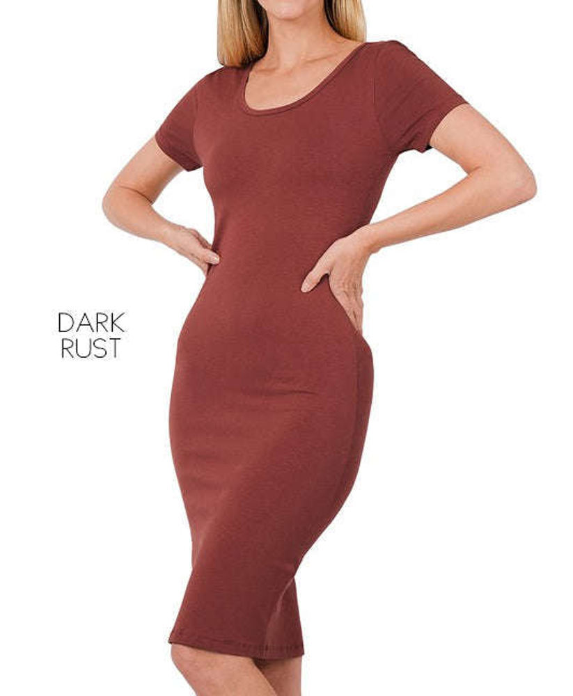 Midi Fitted Dress | S-XL | Versatile | Day-to-Night | Comfortable Stretch