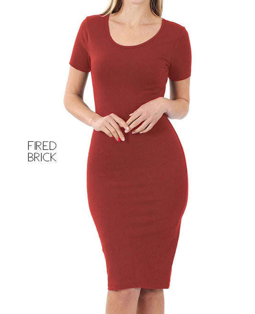 Midi Fitted Dress | S-XL | Versatile | Day-to-Night | Comfortable Stretch