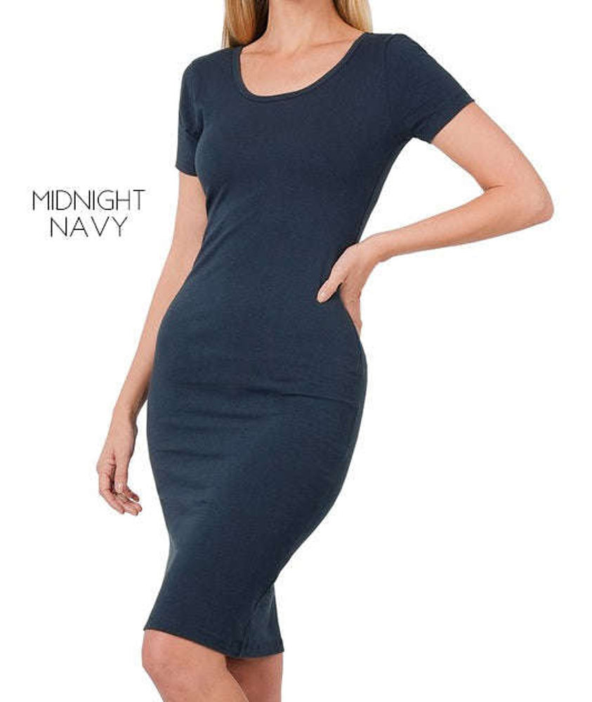 Midi Fitted Dress | S-XL | Versatile | Day-to-Night | Comfortable Stretch