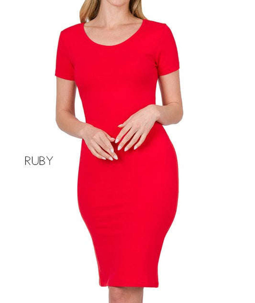 Midi Fitted Dress | S-XL | Versatile | Day-to-Night | Comfortable Stretch