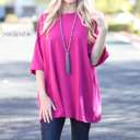 X-Small Magenta Cotton Boyfriend Tee | S-XL | Ultra-Comfy Fit | Soft Fabric | Available in Seasonal Colors