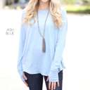 Large Ash Blue Thumbhole Flowy Tunic | S-XL | Thumbhole Design | 100% Cotton | Cold-Weather Favorite