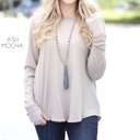 Large Ash Mocha Thumbhole Flowy Tunic | S-XL | Thumbhole Design | 100% Cotton | Cold-Weather Favorite