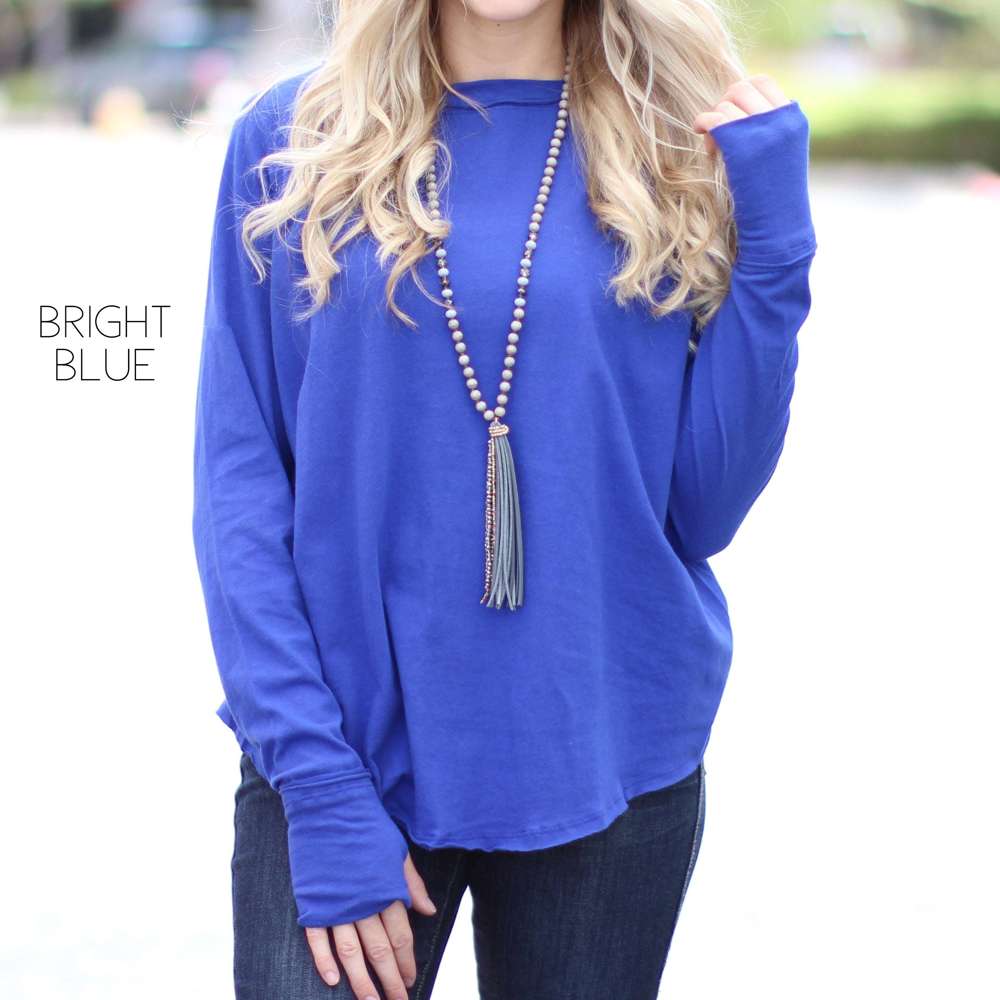 Thumbhole Flowy Tunic | S-XL | Thumbhole Design | 100% Cotton | Cold-Weather Favorite