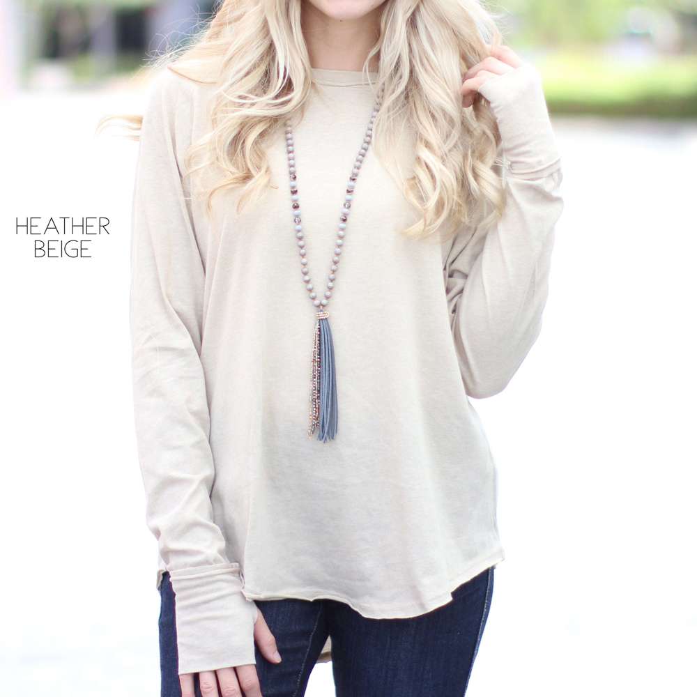 Thumbhole Flowy Tunic | S-XL | Thumbhole Design | 100% Cotton | Cold-Weather Favorite