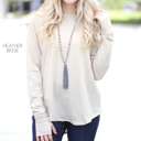 Large Heather Beige Thumbhole Flowy Tunic | S-XL | Thumbhole Design | 100% Cotton | Cold-Weather Favorite