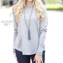 Large Heather Grey Thumbhole Flowy Tunic | S-XL | Thumbhole Design | 100% Cotton | Cold-Weather Favorite