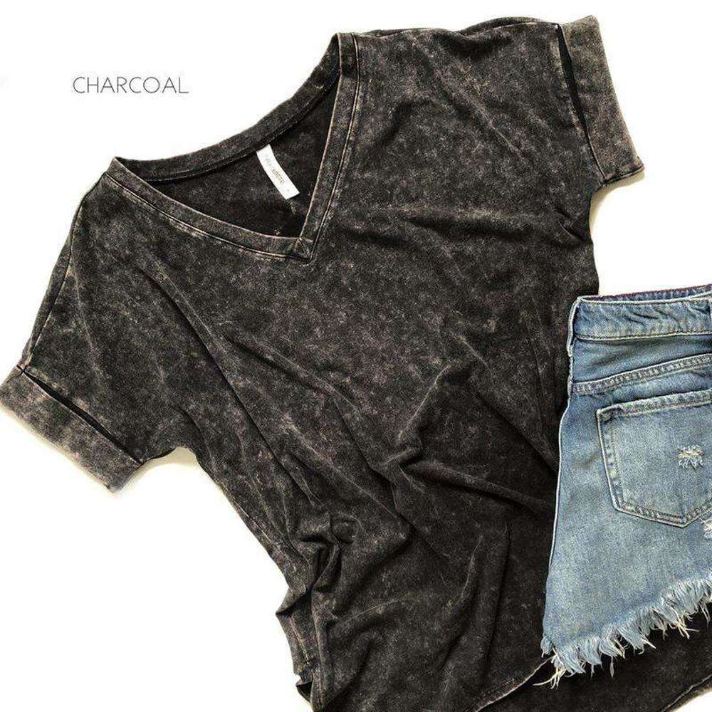 Mineral Wash Side Slit Tee | S-3XL | Unique Mineral Wash | V-Neck & Side Slit | Casual & Stylish