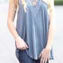 Small Blue Grey Boho Lace Tank | S-3XL | Perfect Boho Style | Halter Design | Lace Detailing | Flowy Soft Fabric