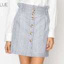 Large Blue Striped Skirts | S-L | Button Front Design | Casual to Dressy | Summer Essential