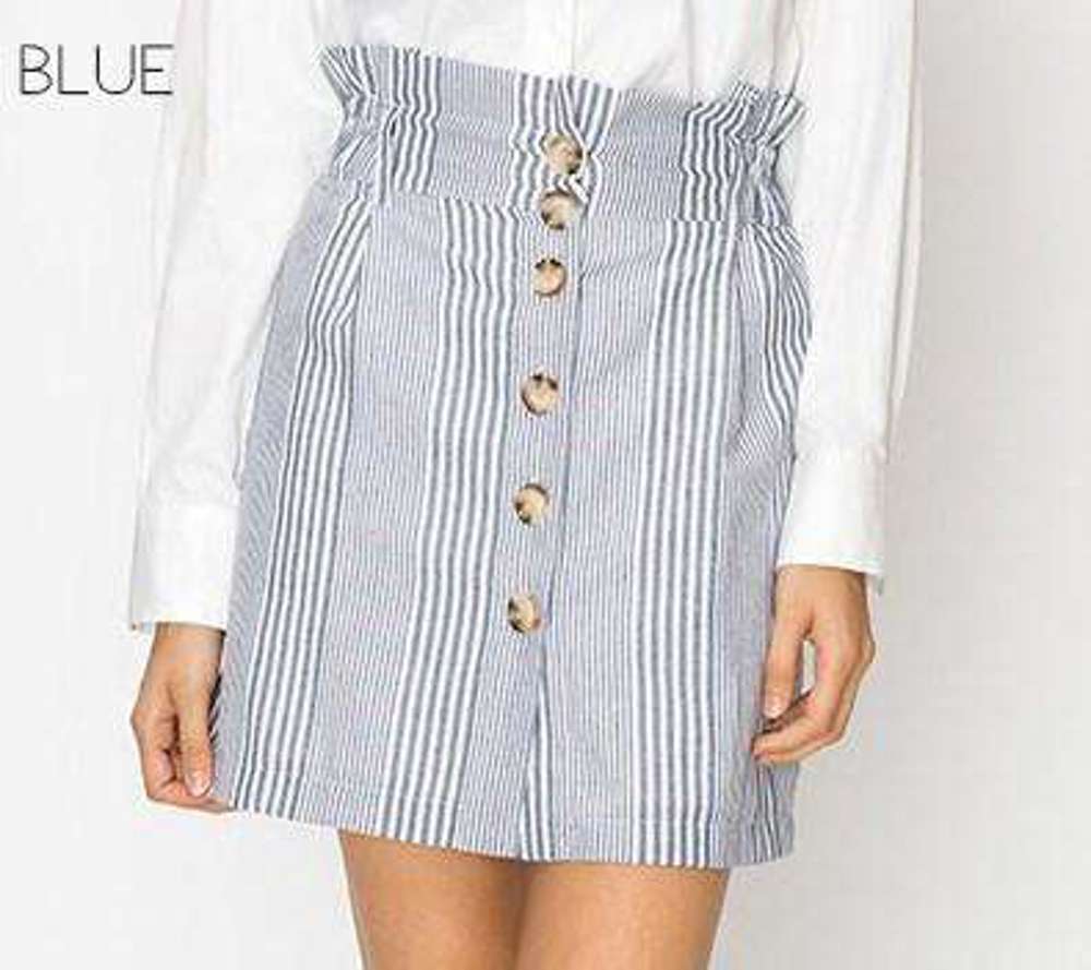 Striped Skirts | S-L | Button Front Design | Casual to Dressy | Summer Essential