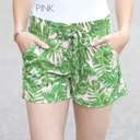 Medium Pink Vacay Shorts | Lightweight Flowy Fabric | Palm Leaf Design