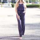 Small Navy Striped Jumpsuit | S-L | Ultra-Soft Fabric | Drawstring Waist & Pockets | Versatile Styling