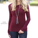 Medium Dark Burgundy Layering Tee | S-XL | Soft & Relaxed Fit | V-Neck or Crew Neck | Wardrobe Essential