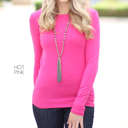 Small Hot Pink Layering Tee | S-XL | Soft & Relaxed Fit | V-Neck or Crew Neck | Wardrobe Essential