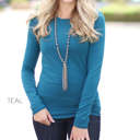 Small Teal Layering Tee | S-XL | Soft & Relaxed Fit | V-Neck or Crew Neck | Wardrobe Essential