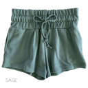 Small Sage Wide Band Shorts | S-L | Lightweight French Terry | Adjustable Drawstrings | Warm-Weather Essential