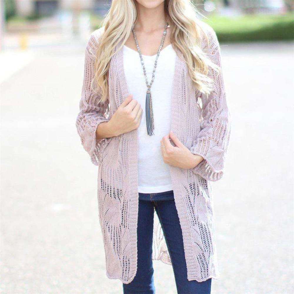 Crochet Knit Open Cardi | Longer Length | Available in Multiple Colors