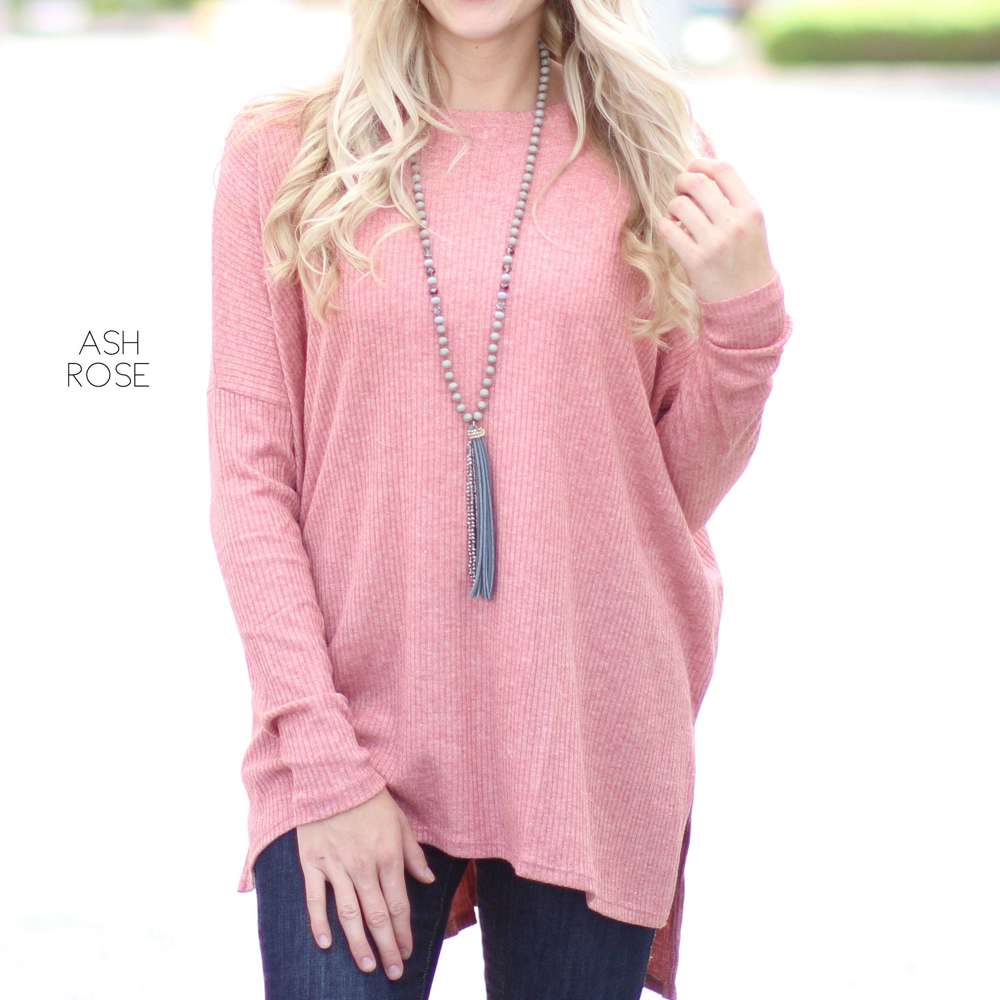 Side Slit Sweater Tunic | S-XL | Oversized Fit | Ultra-Soft Ribbed Fabric | Cozy Layer