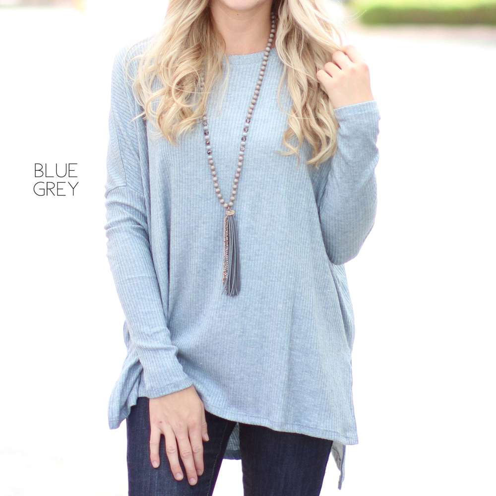 Side Slit Sweater Tunic | S-XL | Oversized Fit | Ultra-Soft Ribbed Fabric | Cozy Layer