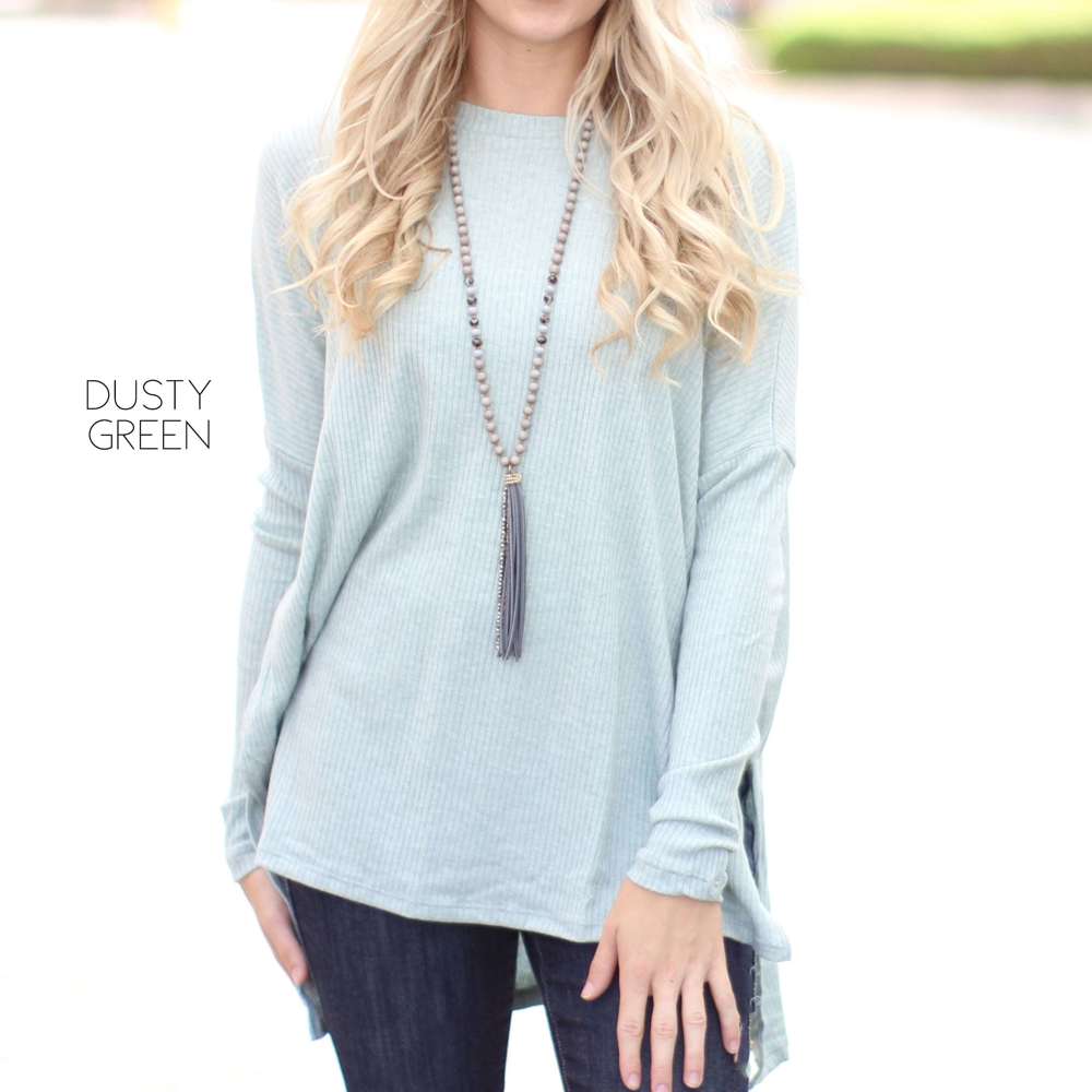 Side Slit Sweater Tunic | S-XL | Oversized Fit | Ultra-Soft Ribbed Fabric | Cozy Layer