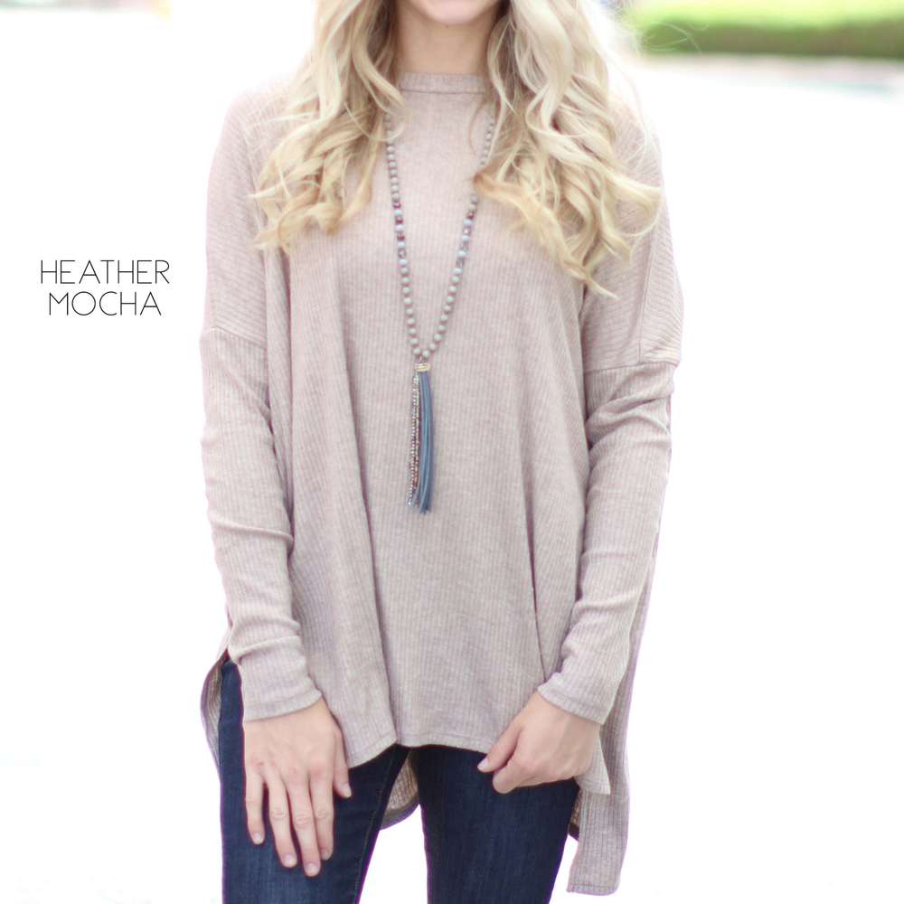 Side Slit Sweater Tunic | S-XL | Oversized Fit | Ultra-Soft Ribbed Fabric | Cozy Layer