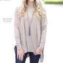 Small Heather Mocha Side Slit Sweater Tunic | S-XL | Oversized Fit | Ultra-Soft Ribbed Fabric | Cozy Layer