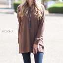 Large Mocha Waffle Side Slit Tunic | S-XL | Side Slit Design | Ultra-Soft Fabric | Versatile Fit