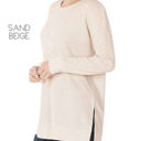 Small Sand Beige Waffle Side Slit Tunic | S-XL | Side Slit Design | Ultra-Soft Fabric | Versatile Fit