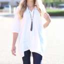  Flowy Tunic Top | 1XL-3XL | Soft V-Neck Poncho Style | Loose & Oversized Fit | Ideal for Layering