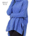 X-Small BrightBlue Ultra Soft Cowl Neck Sweater Tunic | XS-XL | Oversized Fit | Cozy Cowl Neck | Ultra-Soft Fabric