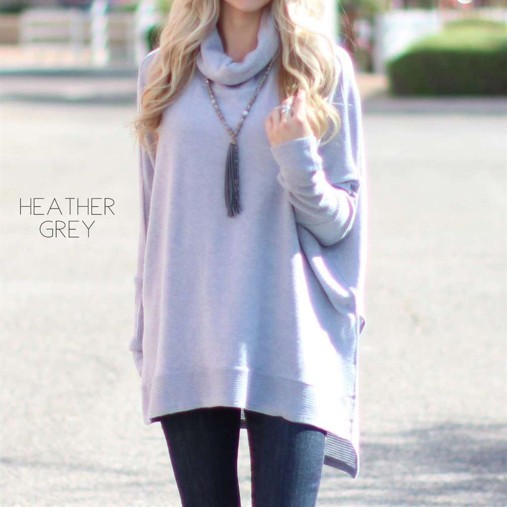 Ultra Soft Cowl Neck Sweater Tunic | XS-XL | Oversized Fit | Cozy Cowl Neck | Ultra-Soft Fabric