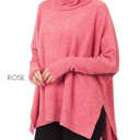 X-Small Rose Ultra Soft Cowl Neck Sweater Tunic | XS-XL | Oversized Fit | Cozy Cowl Neck | Ultra-Soft Fabric