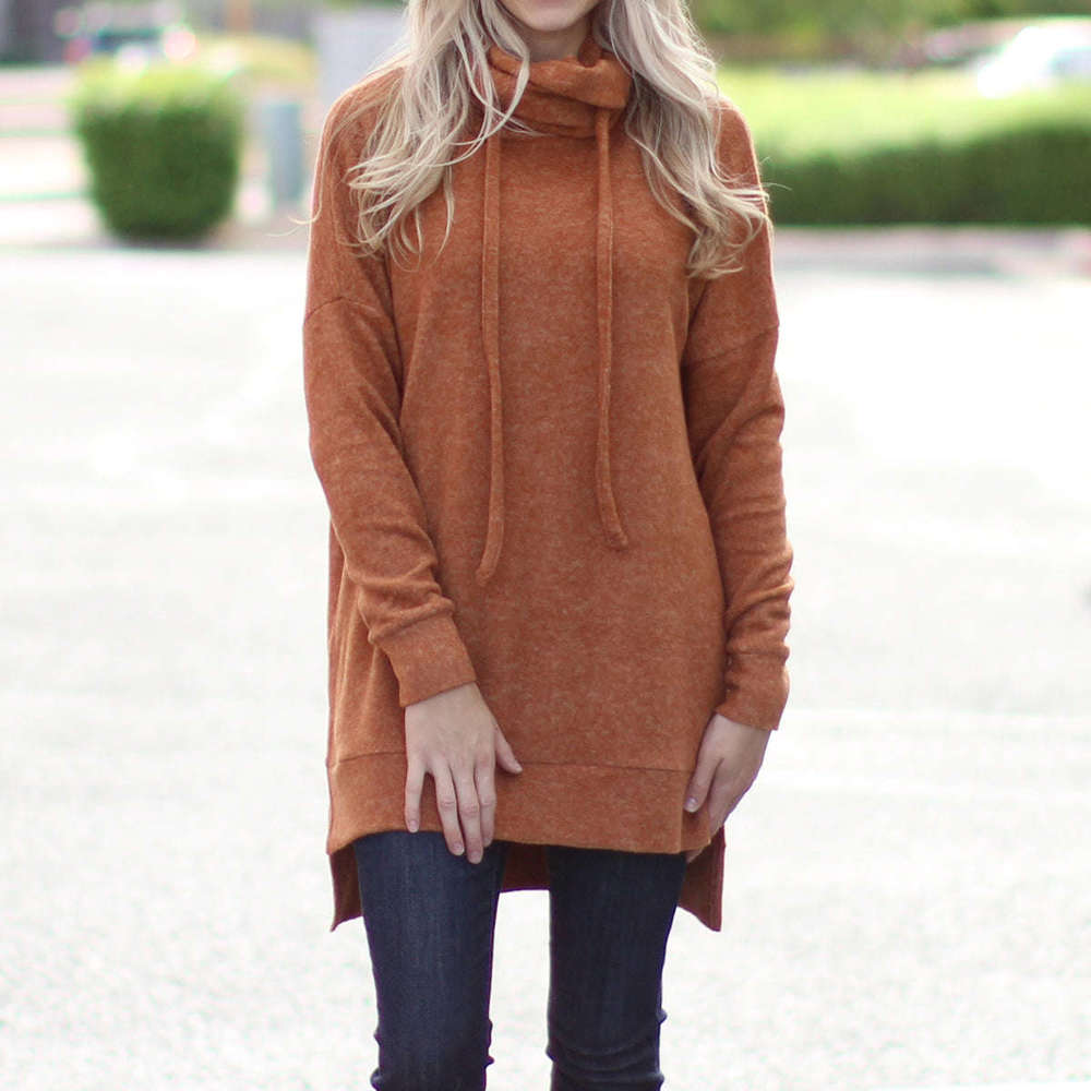 Drawstring Sweater Tunic | S-XL | Cowl Neck | Oversized Fit | Ultra-Soft Fabric