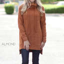 X-Small Almond Drawstring Sweater Tunic | S-XL | Cowl Neck | Oversized Fit | Ultra-Soft Fabric