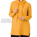 X-Small Golden Mustard Drawstring Sweater Tunic | S-XL | Cowl Neck | Oversized Fit | Ultra-Soft Fabric