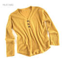 Large Mustard Ultra Soft Button Waffle Top | S-XL | Ultra-Soft Fabric | Waffle Knit Design | Lightweight Layering Piece | Available in Favorite Colors