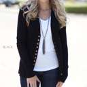 Large Black Snap Button Cardigan | S-XL