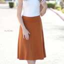 Small Almond High Waist Everyday Skirt | S-3XL | Elastic Waistband | Perfect Day-to-Night Transition