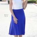 Medium BrightBlue High Waist Everyday Skirt | S-3XL | Elastic Waistband | Perfect Day-to-Night Transition