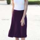 Small Eggplant High Waist Everyday Skirt | S-3XL | Elastic Waistband | Perfect Day-to-Night Transition