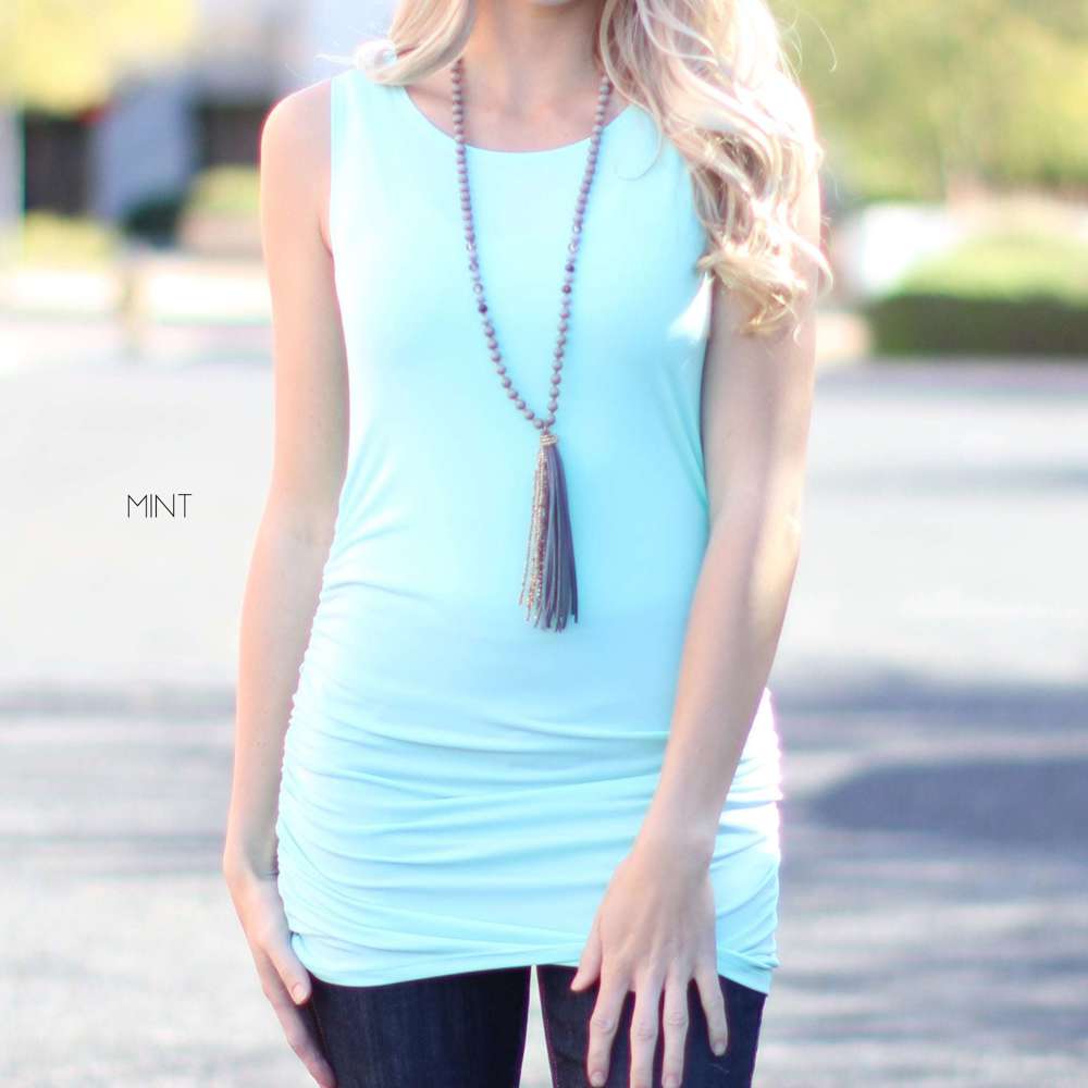 Ruched Tank | S-XL | Favorite Go-To Style | Sleeveless Design | Perfect for Layering | Available in Various Colors