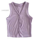 Small Lavender Ribbed Button Tank | S-L | Versatile Layering Piece | Button Detail | Soft Ribbed Fabric