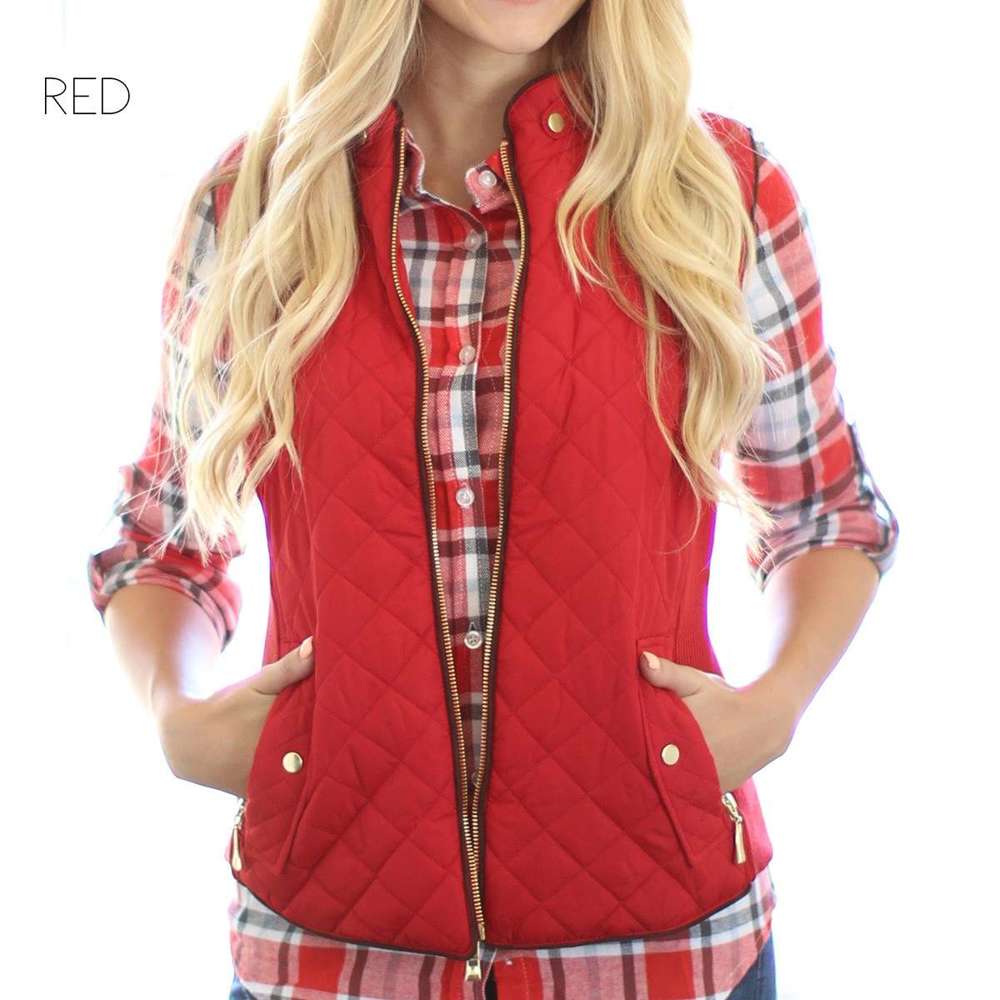 Quilted Vest | S-L | Perfect Layering Piece | Side Zippered Pockets | Knit Side Panel | On-Trend Style