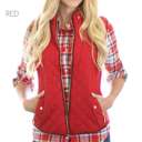 Small Red Quilted Vest | S-L | Perfect Layering Piece | Side Zippered Pockets | Knit Side Panel | On-Trend Style