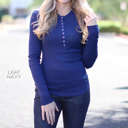 Large Light Navy Trending Waffle Henley | S-XL