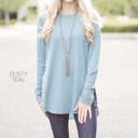 Small Dusty Teal Trending Waffle Tunic | S-XL | Favorite Closet Item | Loose Fit Design | Detailed Waffle Fabric | Easy to Style